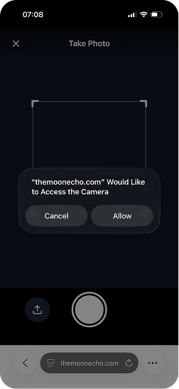Camera permission prompt