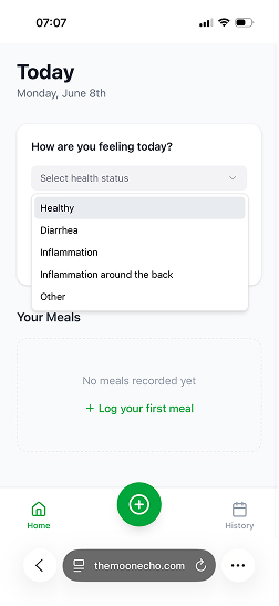 Health status dropdown